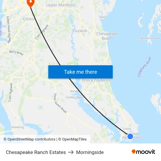 Chesapeake Ranch Estates to Morningside map
