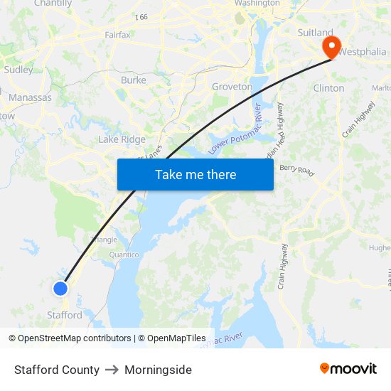 Stafford County to Morningside map