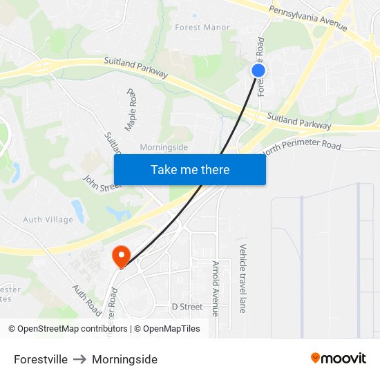 Forestville to Morningside map