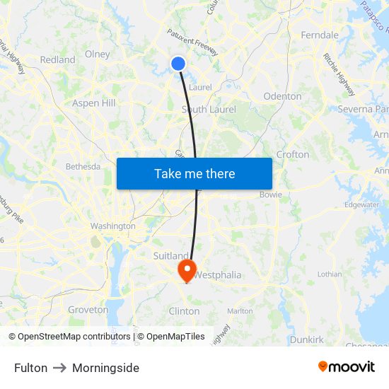 Fulton to Morningside map