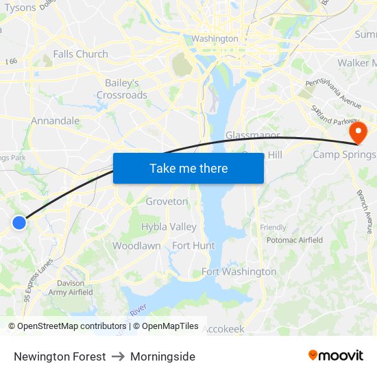 Newington Forest to Morningside map