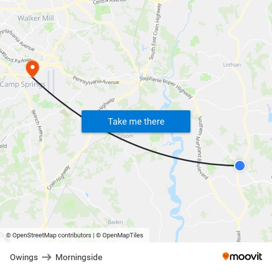 Owings to Morningside map