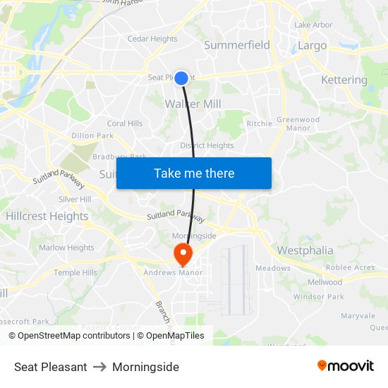 Seat Pleasant to Morningside map