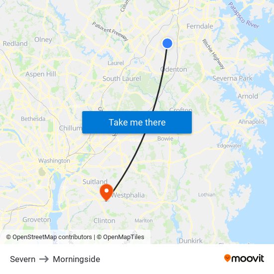 Severn to Morningside map