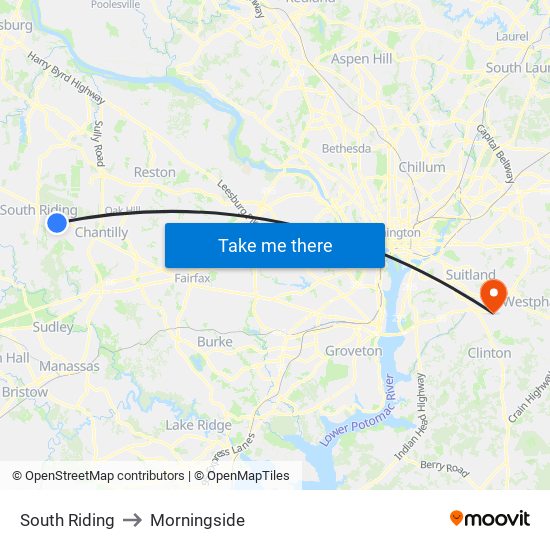 South Riding to Morningside map