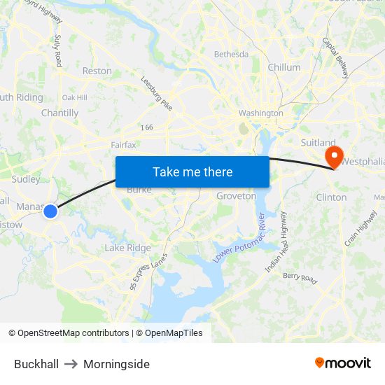 Buckhall to Morningside map