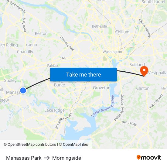 Manassas Park to Morningside map