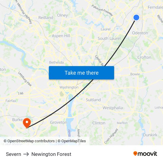 Severn to Newington Forest map