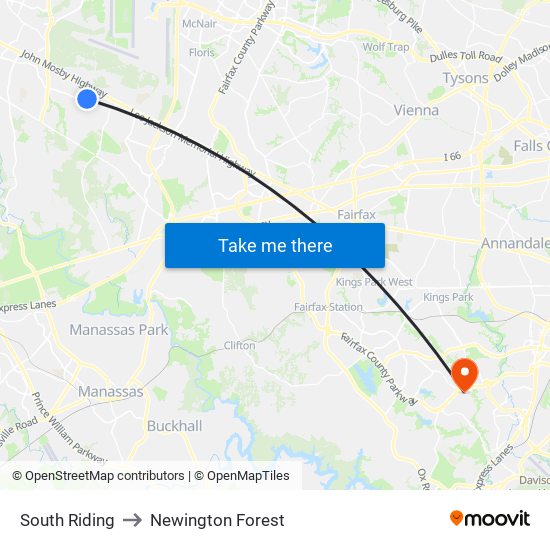 South Riding to Newington Forest map