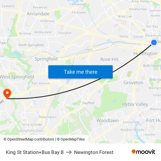 King Street-Old Town+Bay B to Newington Forest map