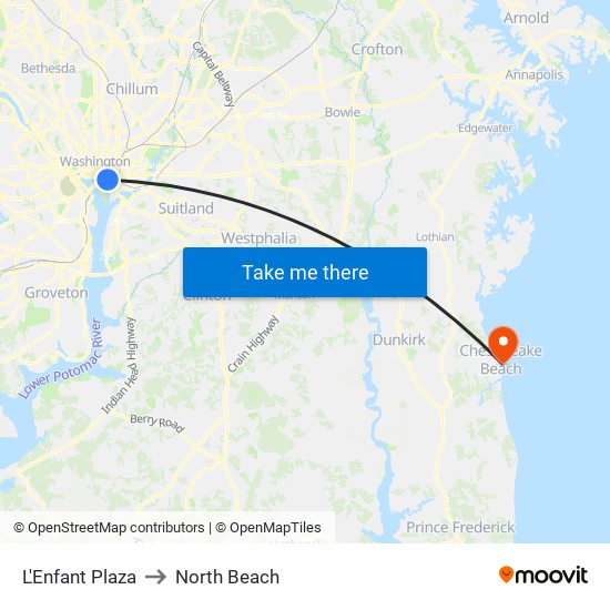 L'Enfant Plaza to North Beach map
