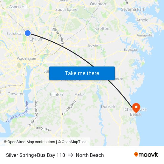 Silver Spring+Bay 113 to North Beach map