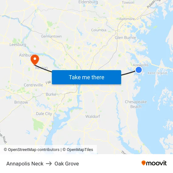 Annapolis Neck to Oak Grove map