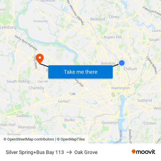 Silver Spring+Bay 113 to Oak Grove map