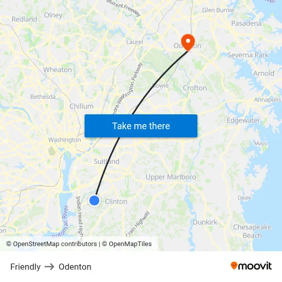 Friendly to Odenton map