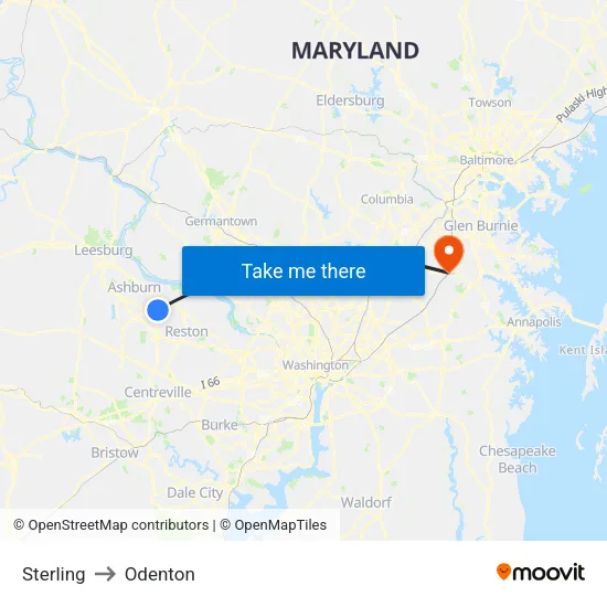 Sterling to Odenton map