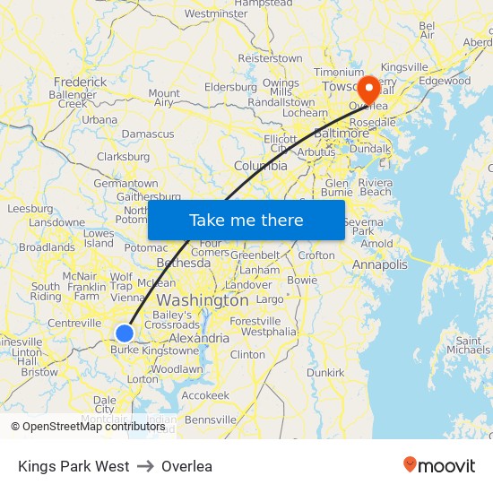 Kings Park West to Overlea map