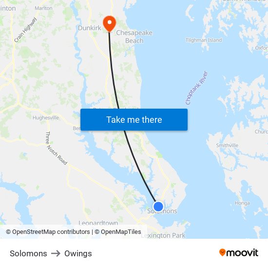 Solomons to Owings map