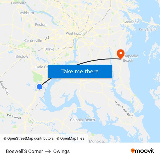 Boswell'S Corner to Owings map