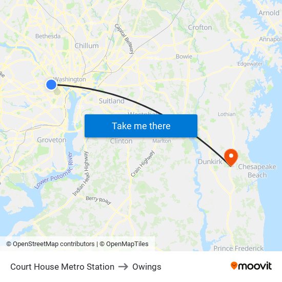 Court House Metro Station to Owings map