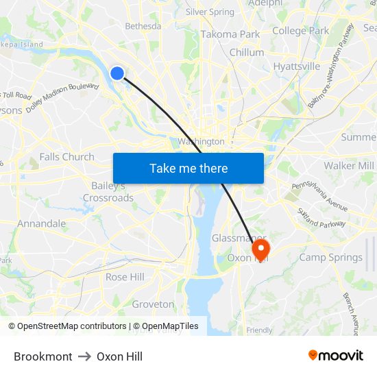 Brookmont to Oxon Hill map