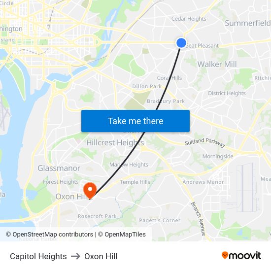 Oxon Hill Md Map Capitol Heights To Oxon Hill, Washington, D.c. - Baltimore, Md With Public  Transportation