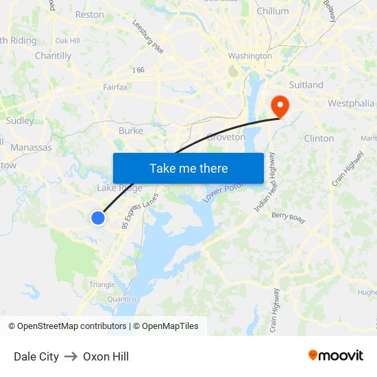 Dale City to Oxon Hill map