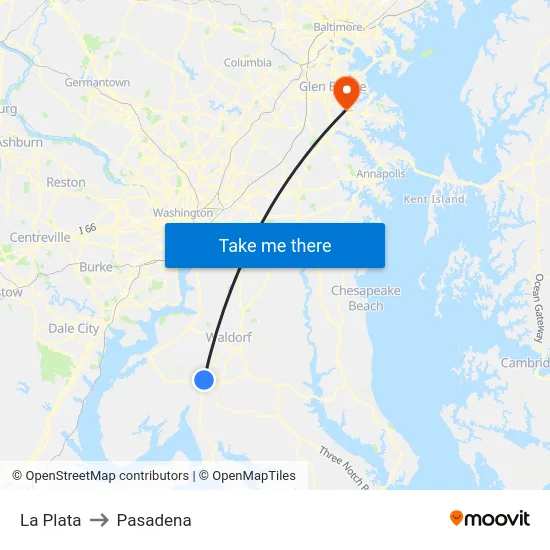 La Plata to Pasadena map