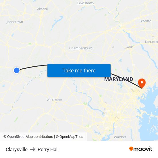 Clarysville to Perry Hall map