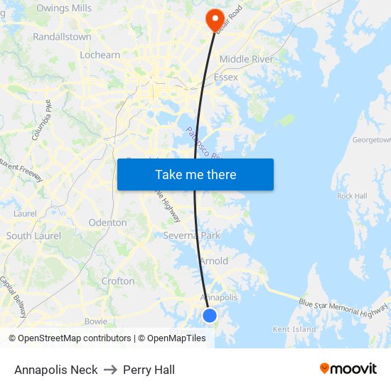 Annapolis Neck to Perry Hall map