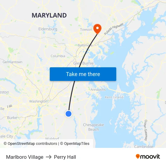 Marlboro Village to Perry Hall map