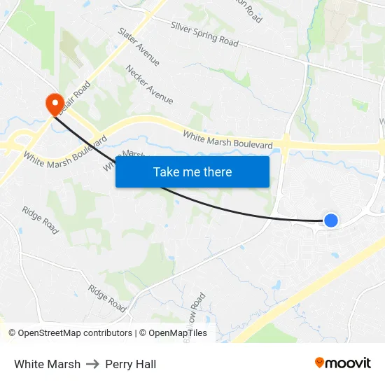 White Marsh to Perry Hall map