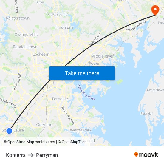 Konterra to Perryman map