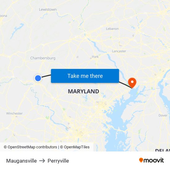 Maugansville to Perryville map