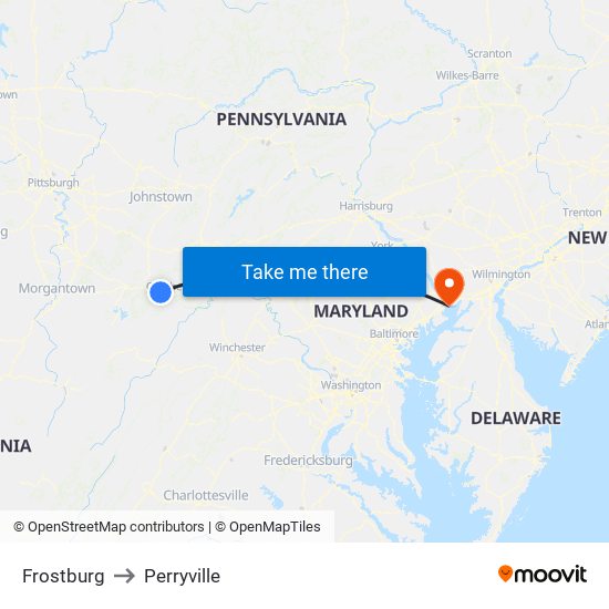 Frostburg to Perryville map