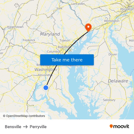 Bensville to Perryville map