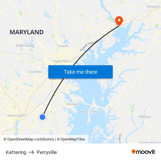 Kettering to Perryville map