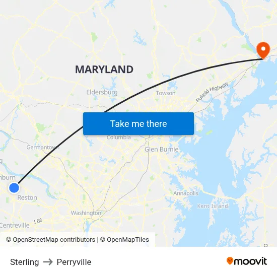 Sterling to Perryville map