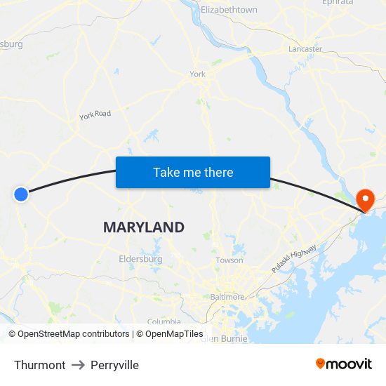 Thurmont to Perryville map