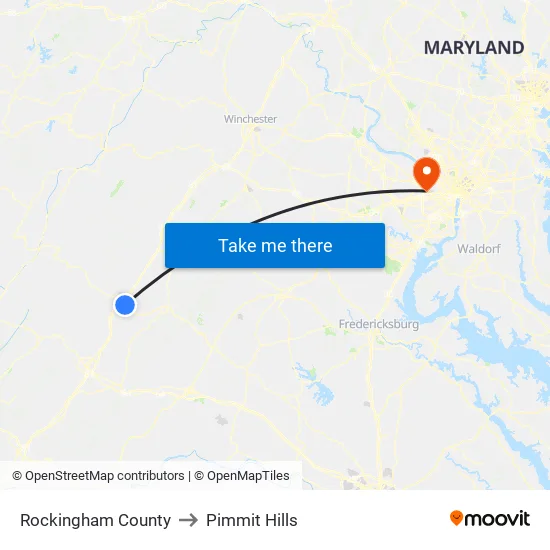Rockingham County to Pimmit Hills map