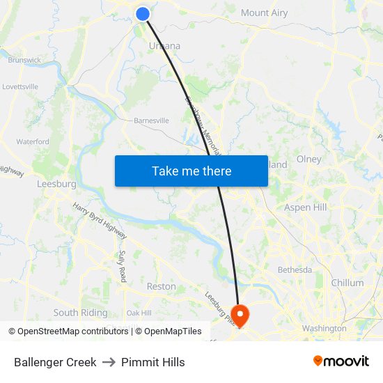 Ballenger Creek to Pimmit Hills map