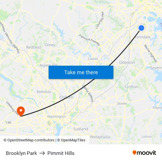 Brooklyn Park to Pimmit Hills map