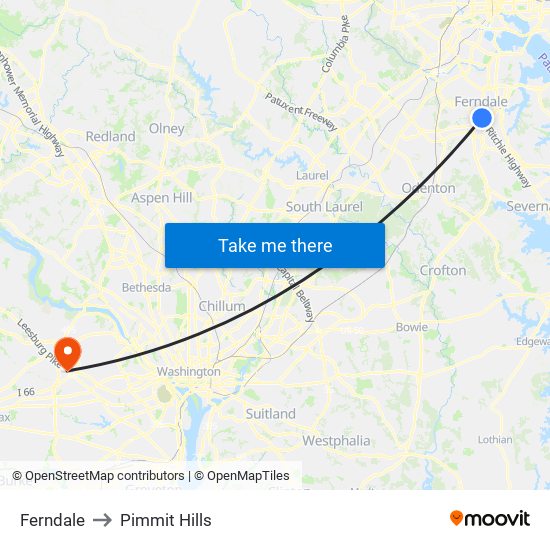 Ferndale to Pimmit Hills map