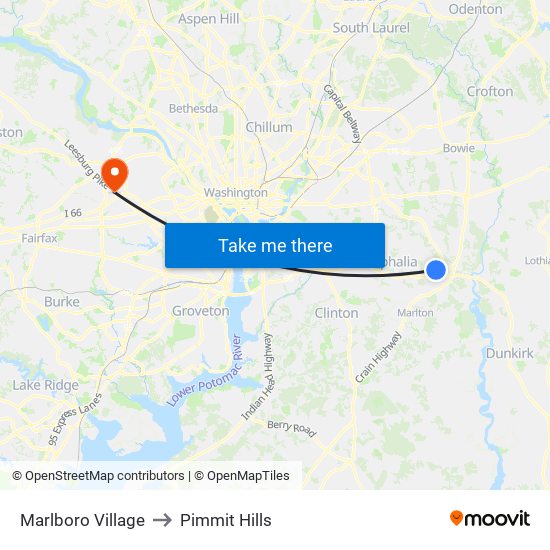 Marlboro Village to Pimmit Hills map