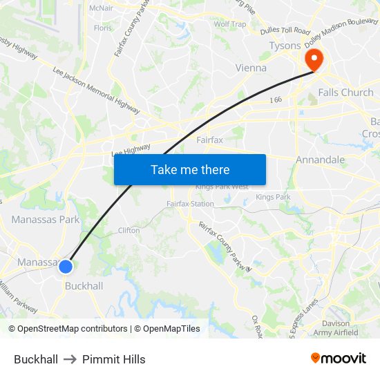 Buckhall to Pimmit Hills map