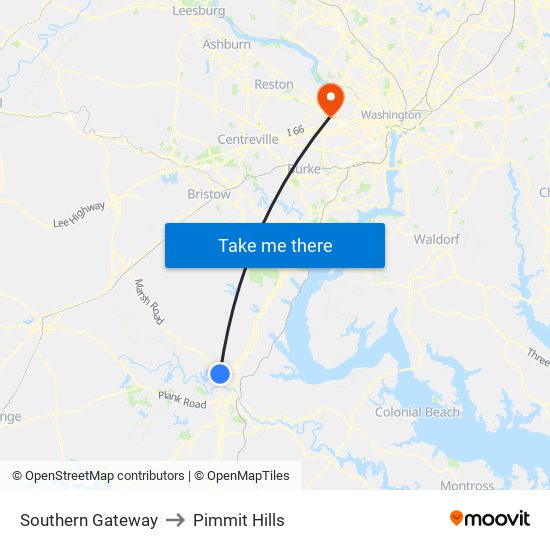 Southern Gateway to Pimmit Hills map