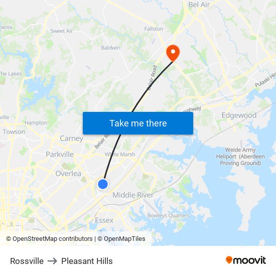 Rossville to Pleasant Hills map