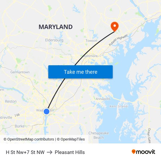 H St Nw+7 St NW to Pleasant Hills map