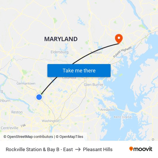 Rockville Station & Bay B - East to Pleasant Hills map