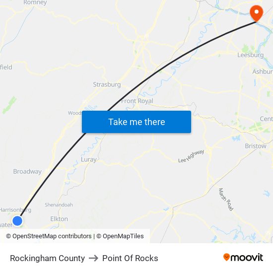 Rockingham County to Point Of Rocks map